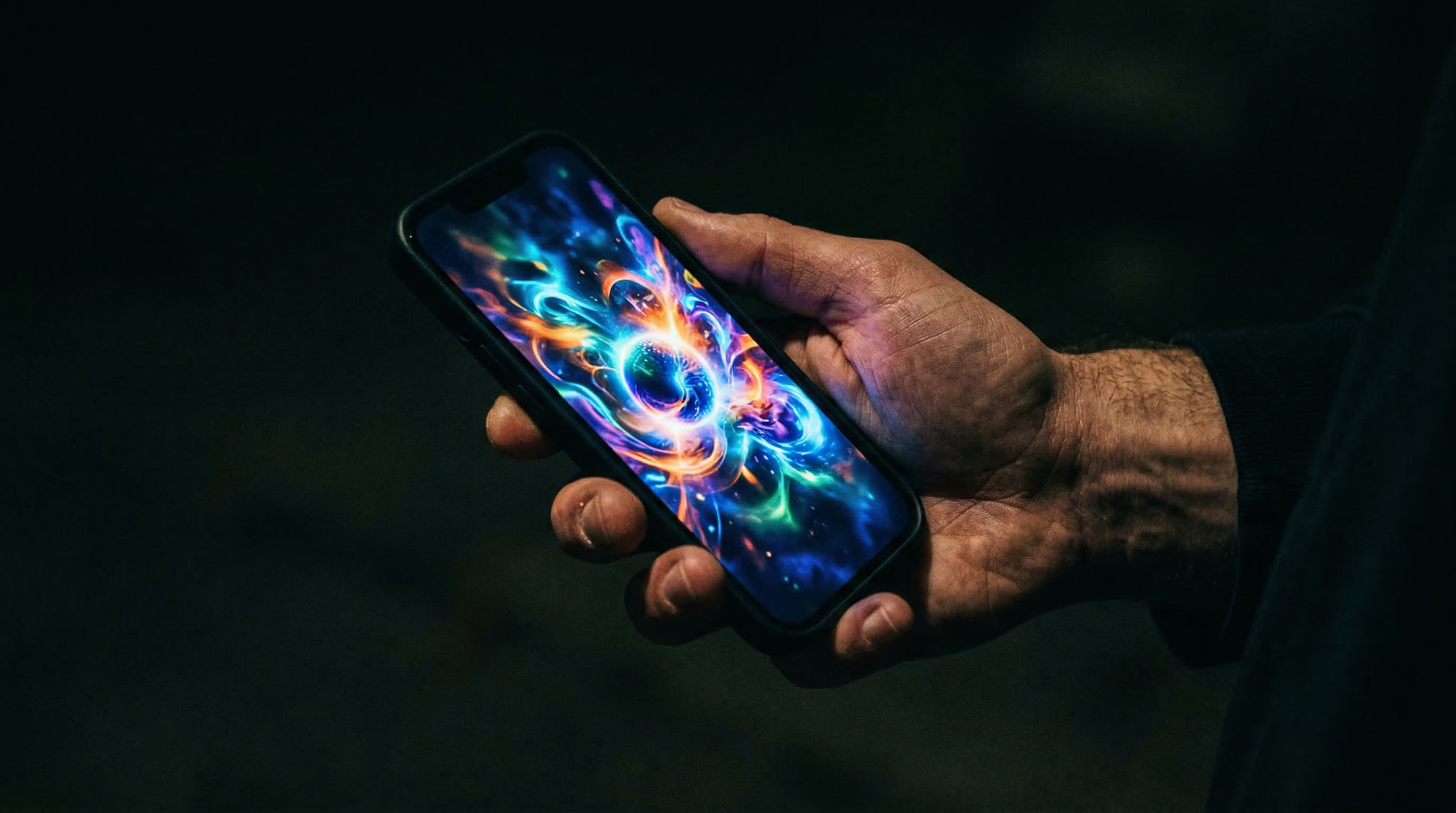 Visual hooks — phone glowing in darkness