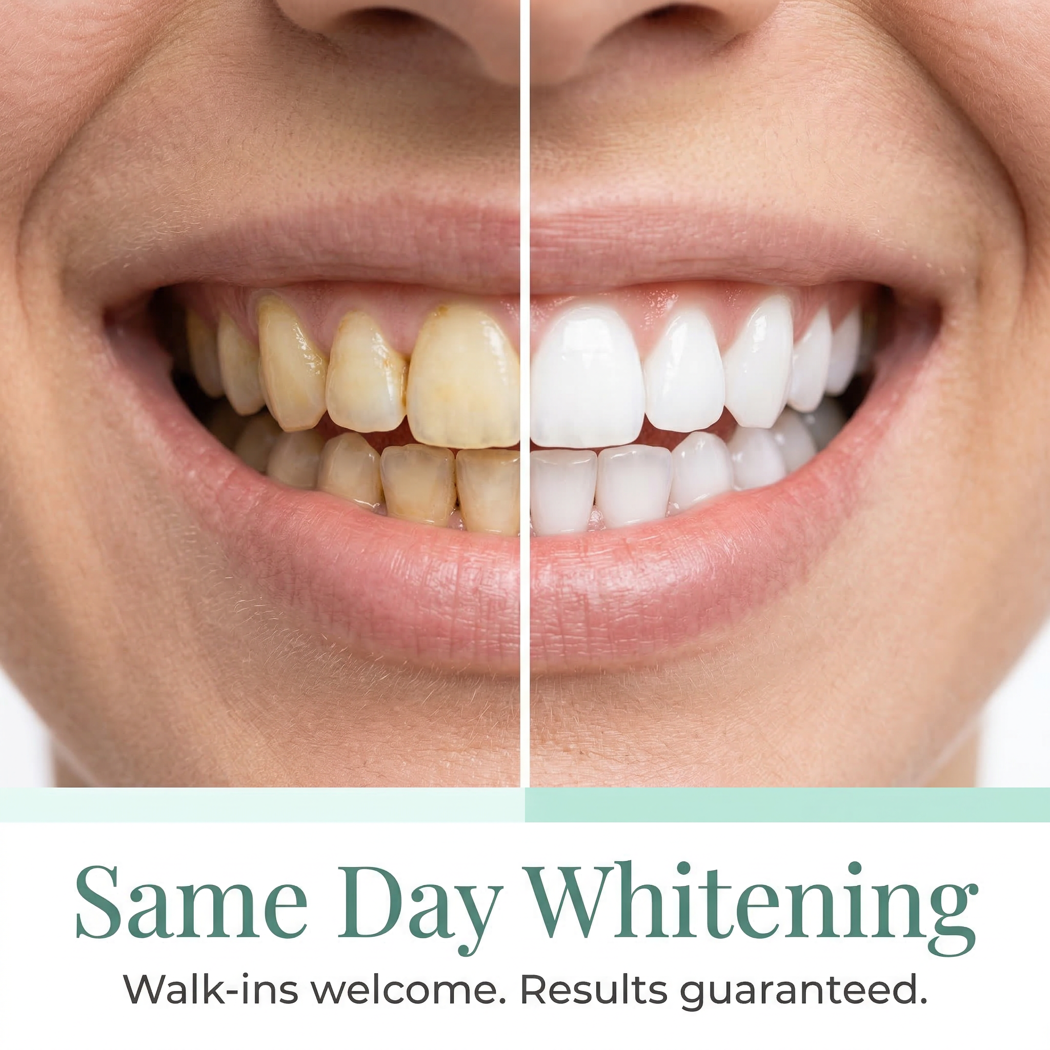 Same Day Whitening — before and after 1:1 format