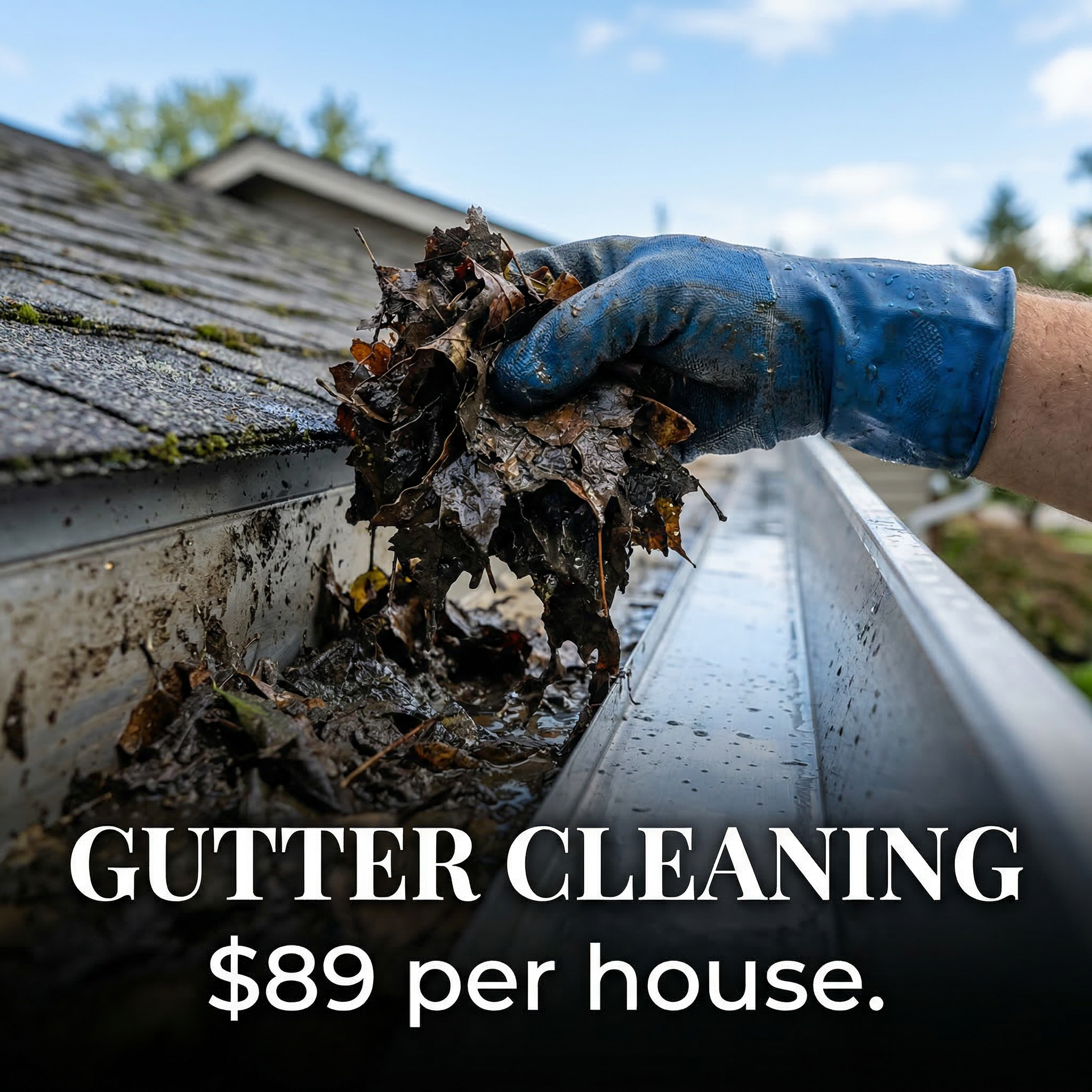 Gutter Cleaning $89 per house