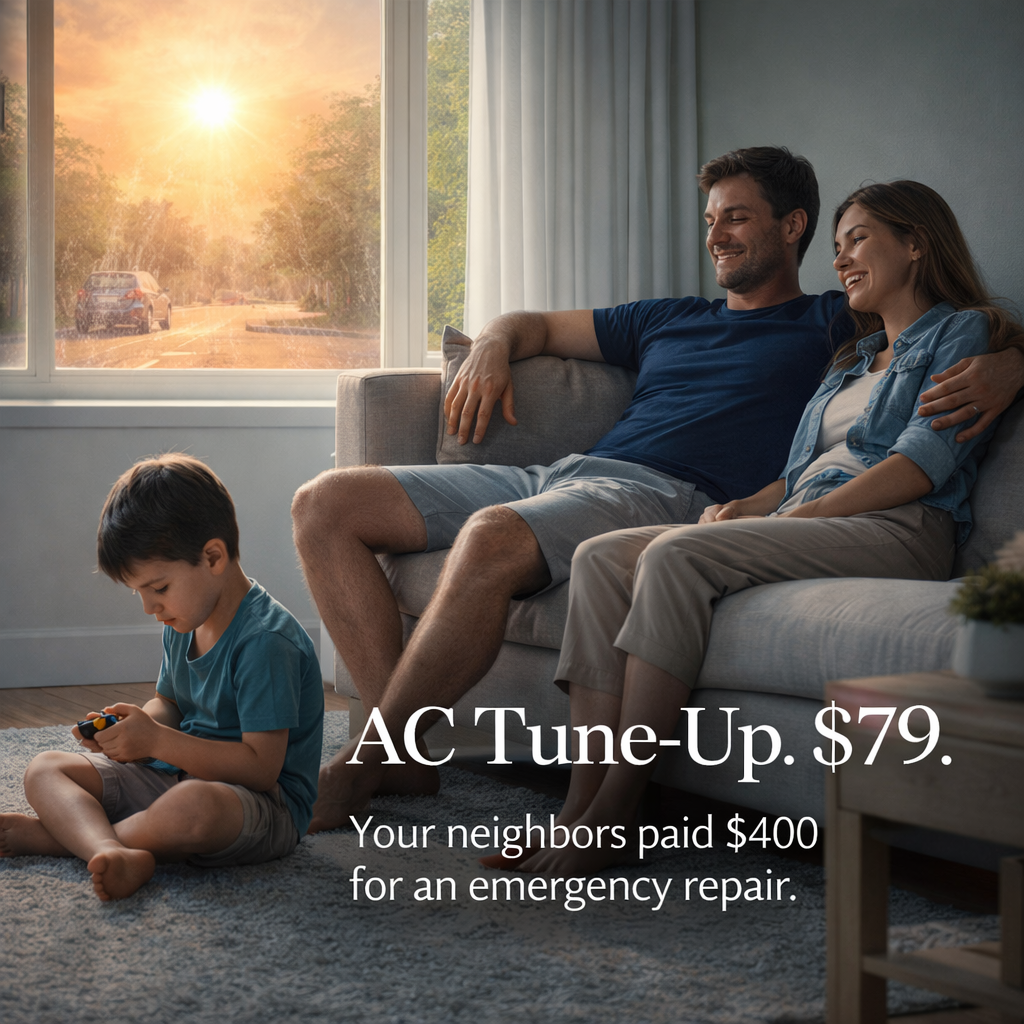 AC Tune-Up $79 — family on couch