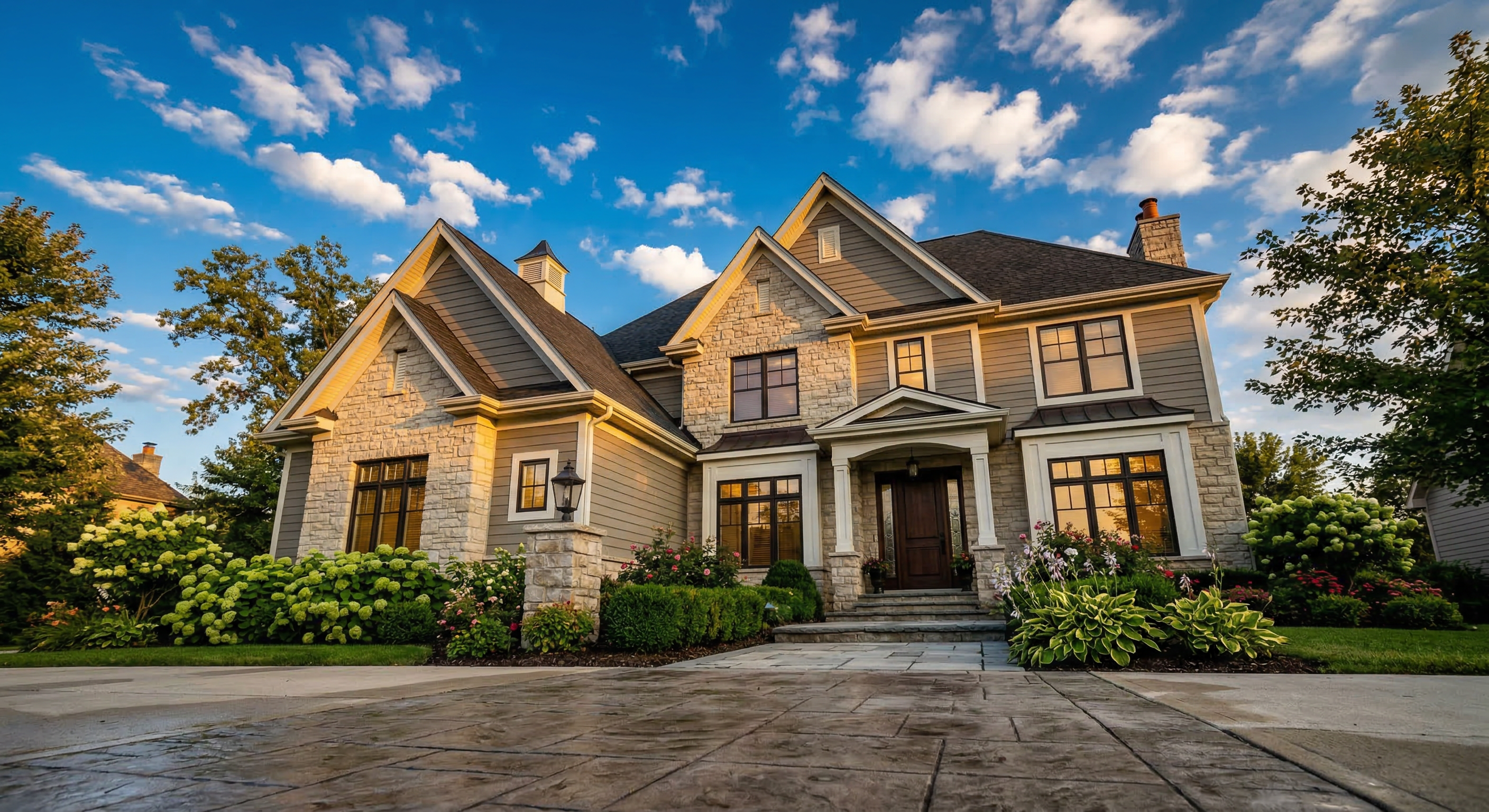 Home services — street level view of a beautiful home