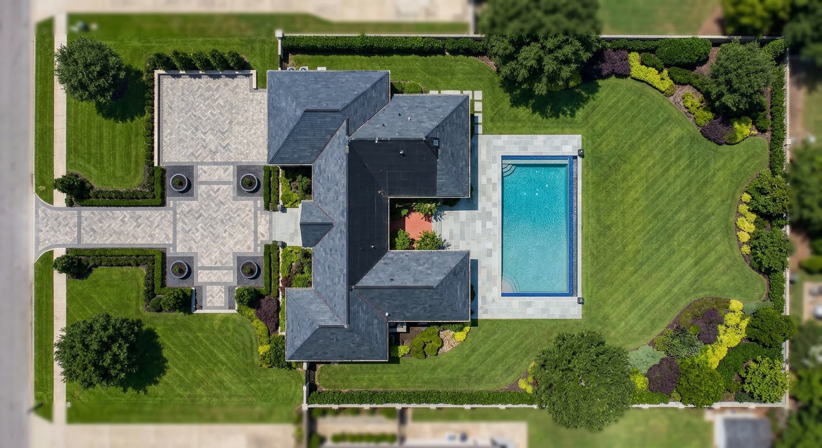 Home services aerial overhead property view